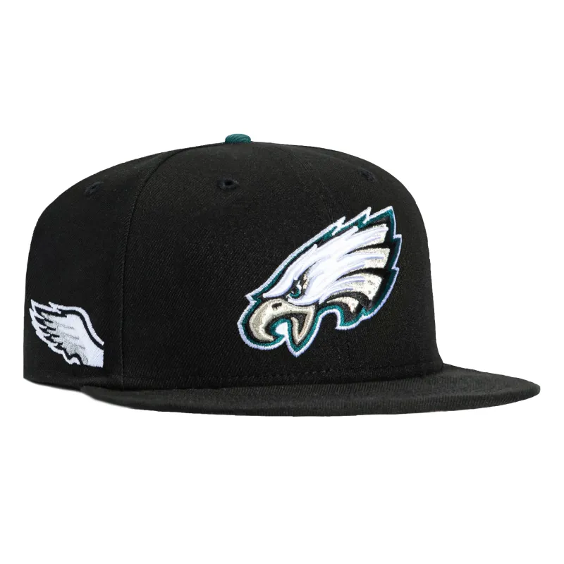 New Era 59Fifty Philadelphia Eagles Wing Patch Hat - Black sold by Hat Club