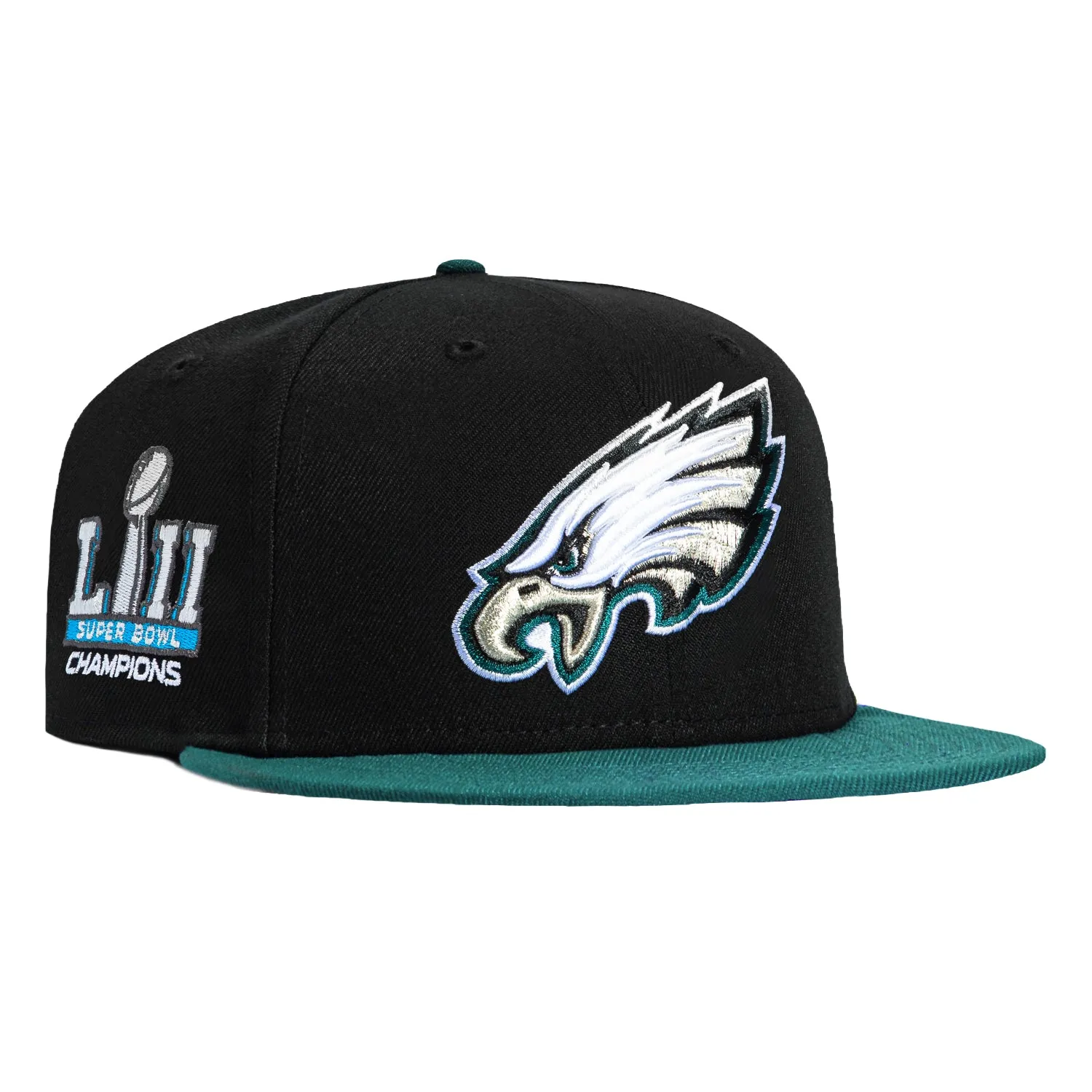 New Era 59Fifty Philadelphia Eagles 2025 Super Bowl Champions Patch Hat - Black, Green sold by Hat Club