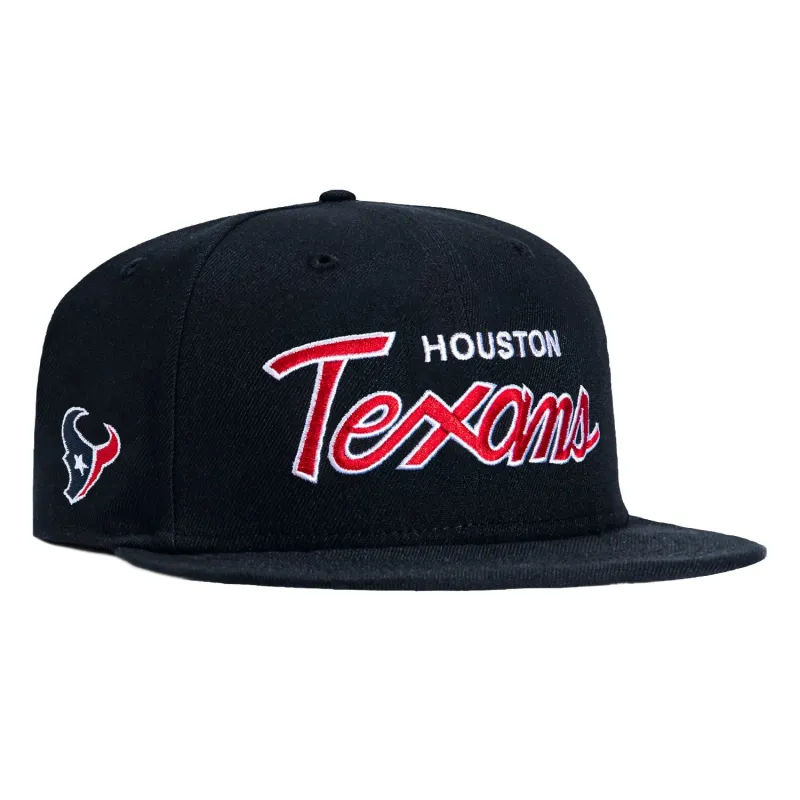 New Era 59Fifty Houston Texans Logo Patch Script Hat - Navy sold by Hat Club