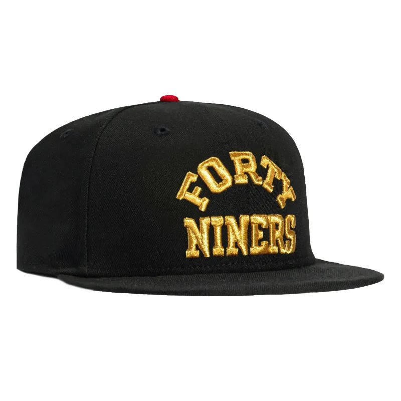New Era 59Fifty San Francisco 49ers Arch Hat - Black, Metallic Gold sold by Hat Club