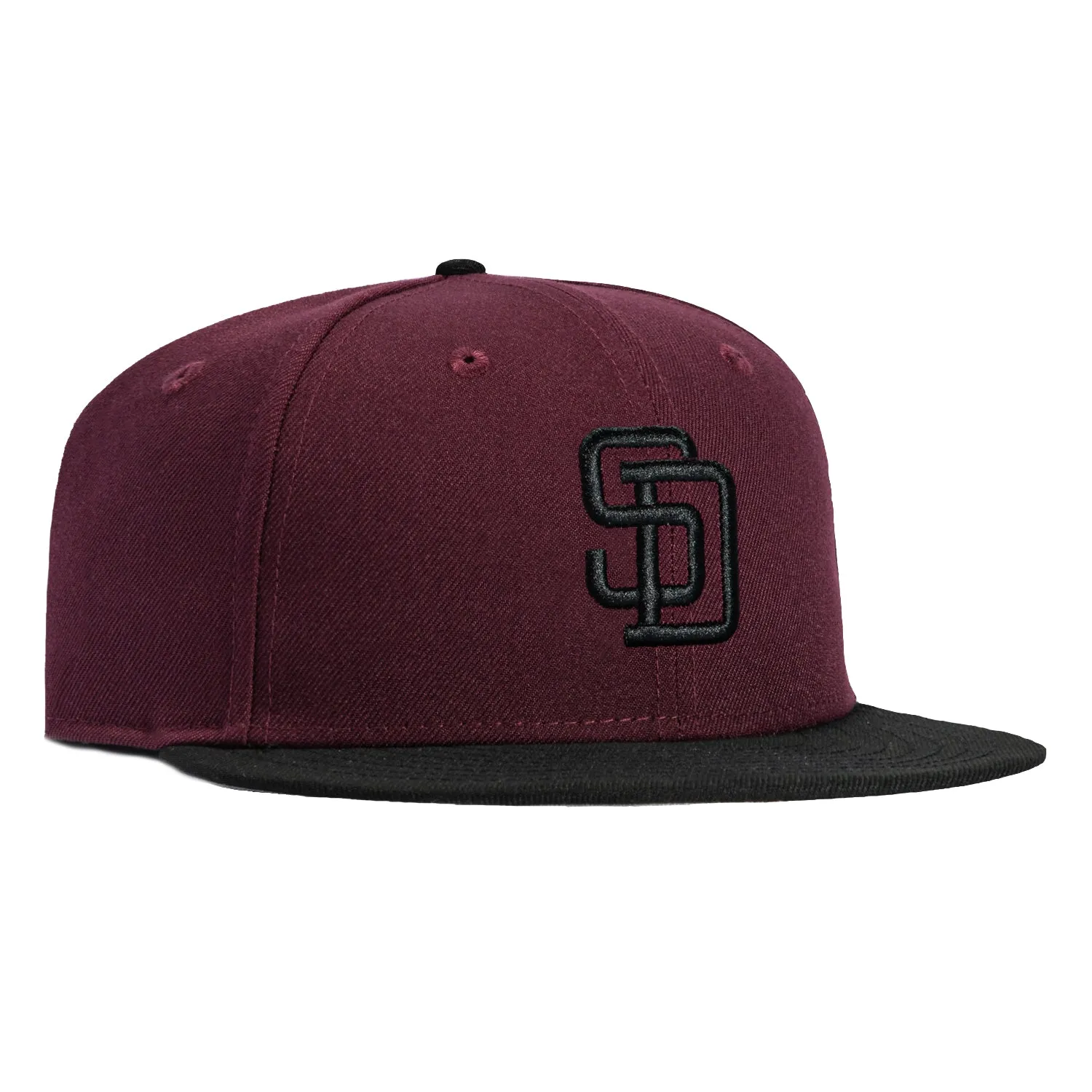 New Era 59Fifty San Diego Padres Hat - Maroon, Black sold by Hat Club