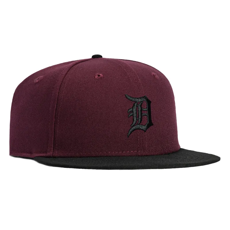 New Era 59Fifty Detroit Tigers Hat - Maroon, Black sold by Hat Club