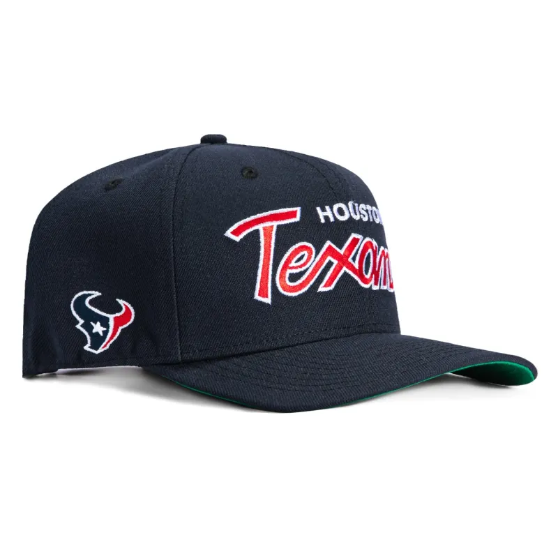 New Era 9Seventy Houston Texans Logo Patch Script Stretch Snapback Hat - Navy made by New Era
