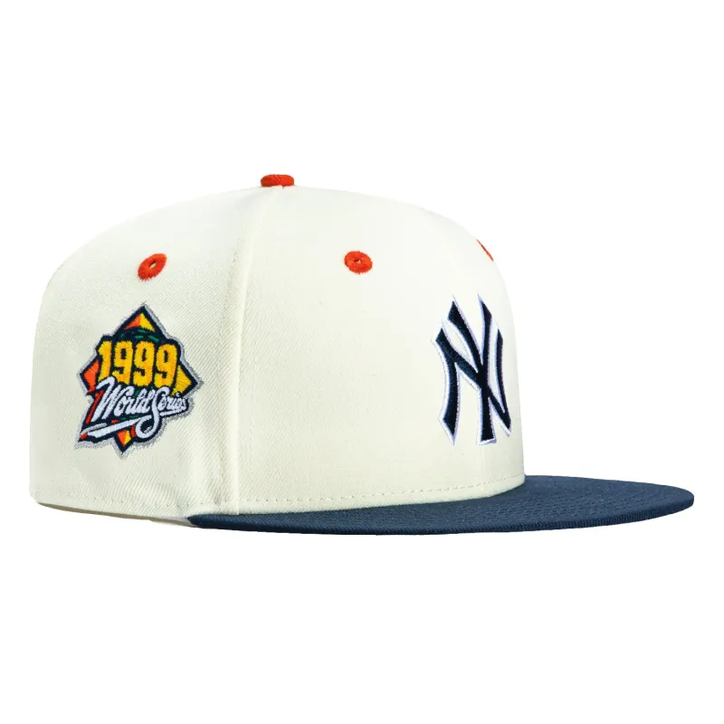 New Era 59Fifty New York Yankees 1999 World Series Patch Hat - White, Navy, Orange sold by Hat Club