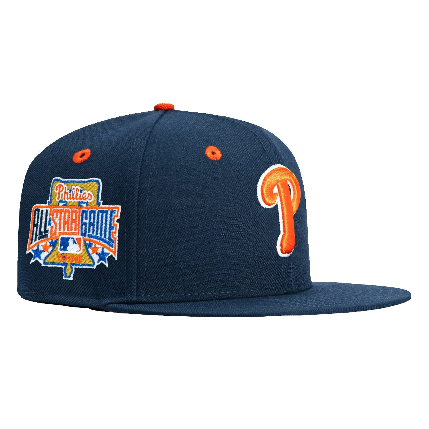 New Era 59Fifty Philadelphia Phillies 1996 All Star Game Patch Hat - Navy, Orange sold by Hat Club