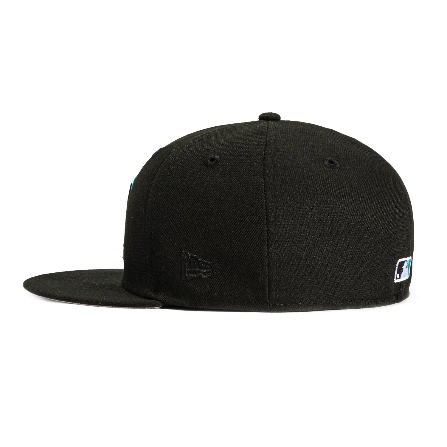 New Era 59Fifty Miami Marlins 2025 City Connect M Hat - Black, Teal, Metallic Silver sold by Hat Club product image thumbnail 3