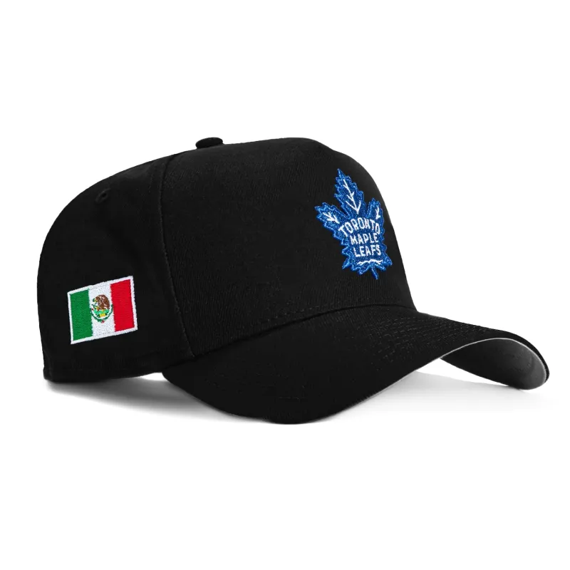 New Era 9Forty A-Frame Toronto Maple Leafs Mexico Flag Patch Snapback Hat - Black sold by Hat Club