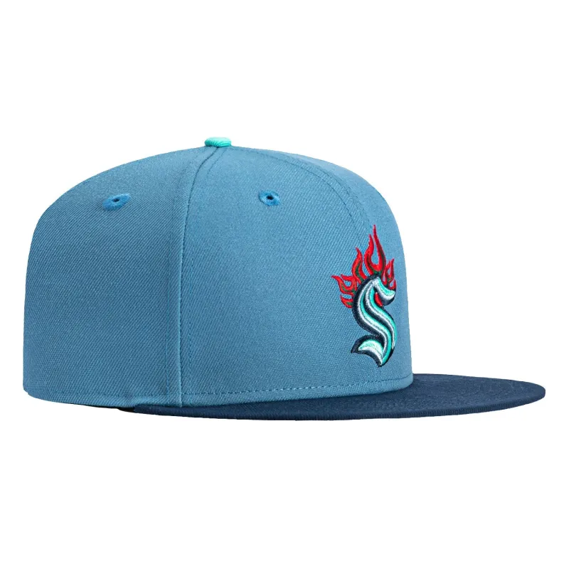 New Era 59Fifty Seattle Kraken Flame Hat - Indigo, Navy sold by Hat Club