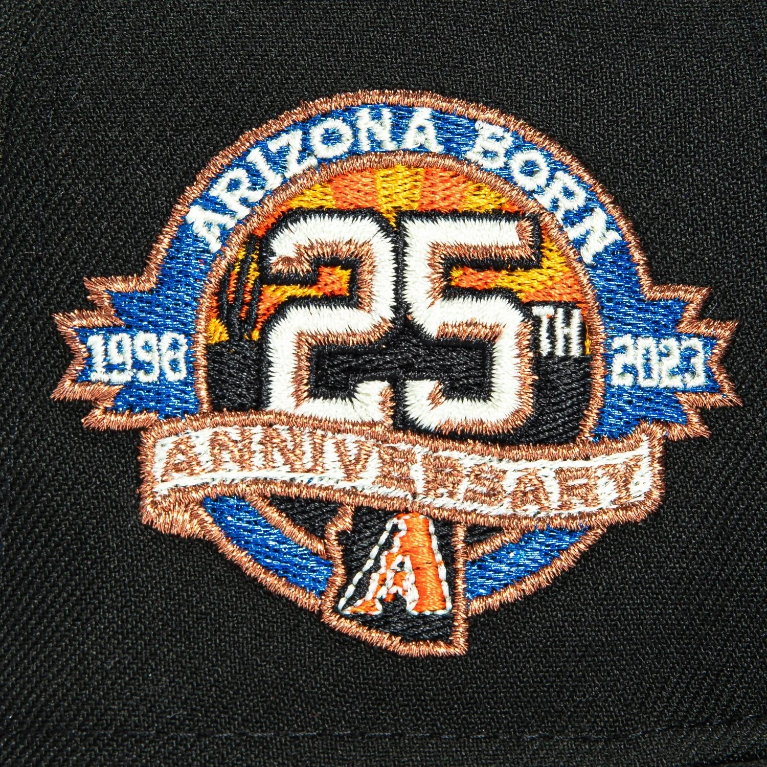 New Era 59Fifty Arizona Diamondbacks 25th Anniversary Patch Gradient Script Hat - Black, Light Orange, Royal sold by Hat Club product image thumbnail 5