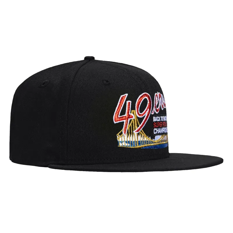 New Era 59Fifty San Francisco 49ers Back To Back Super Bowl Champions Hat - Black sold by Hat Club