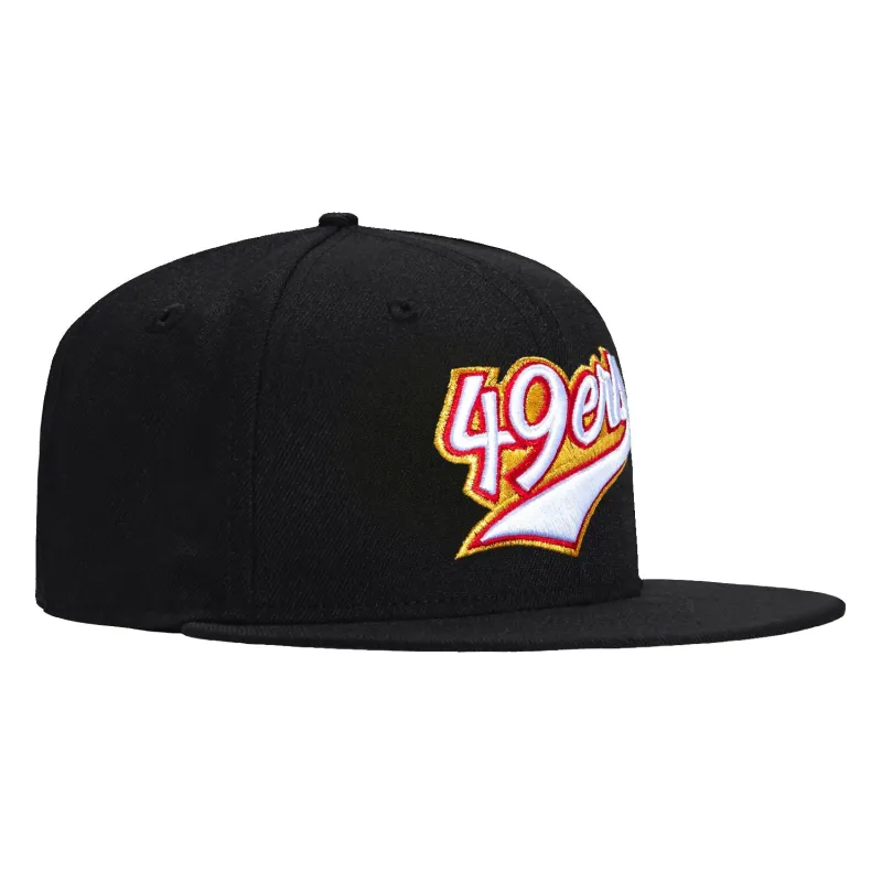 New Era 59Fifty San Francisco 49ers Swoosh Script Hat - Black sold by Hat Club