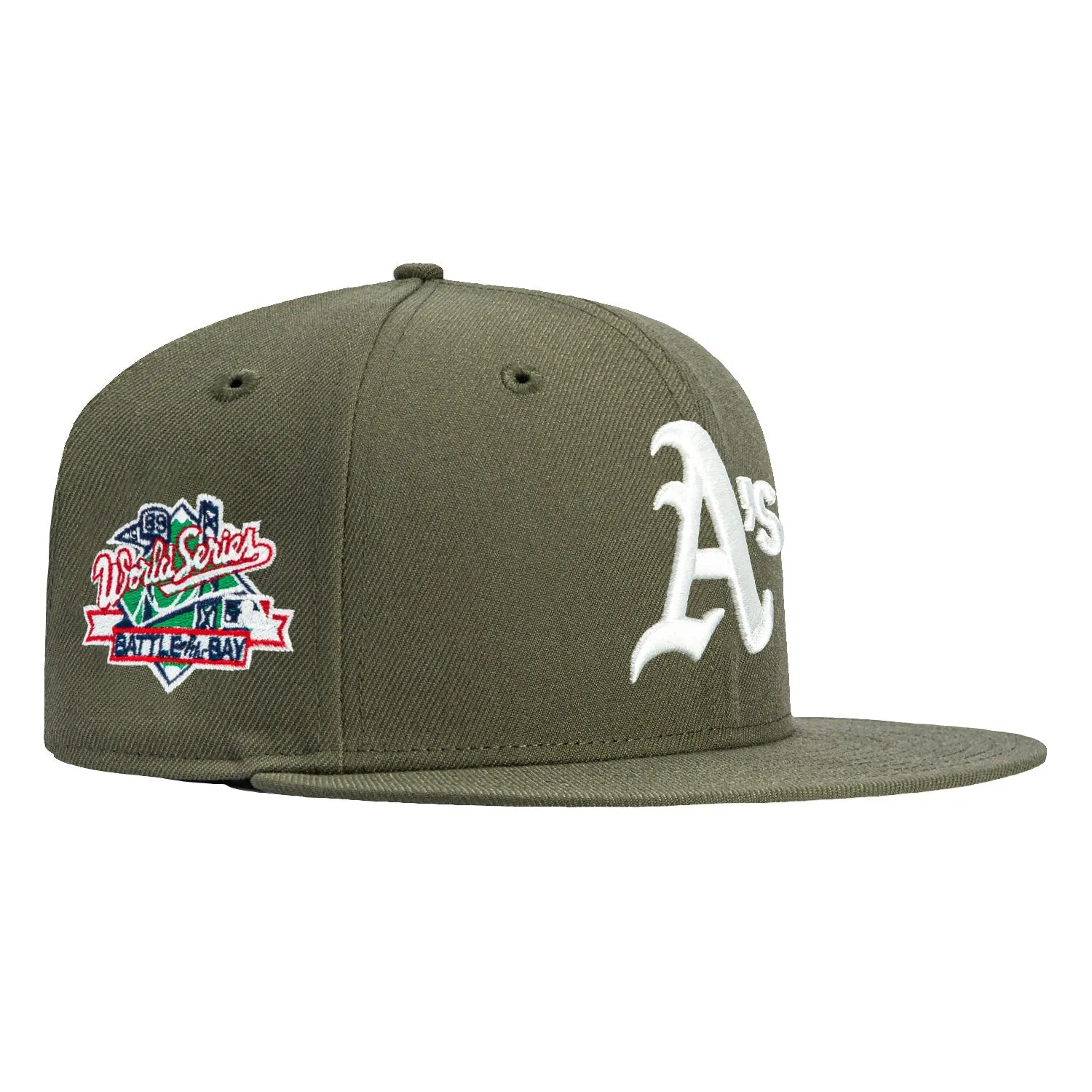 New Era 59Fifty Oakland Athletics Battle of the Bay Patch Hat - Olive, Ivory sold by Hat Club