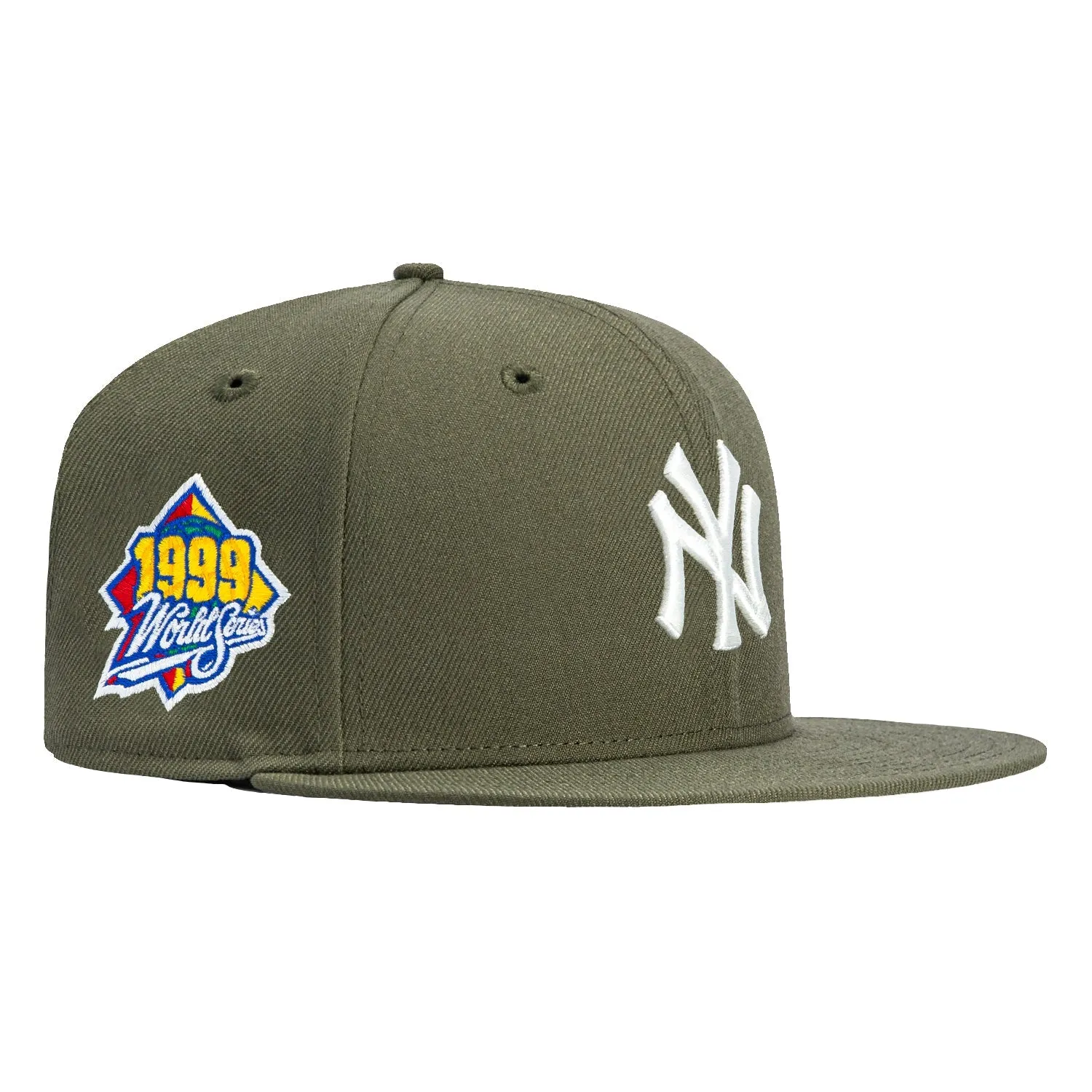 New Era 59Fifty New York Yankees 1999 World Series Patch Hat - Olive, Ivory sold by Hat Club