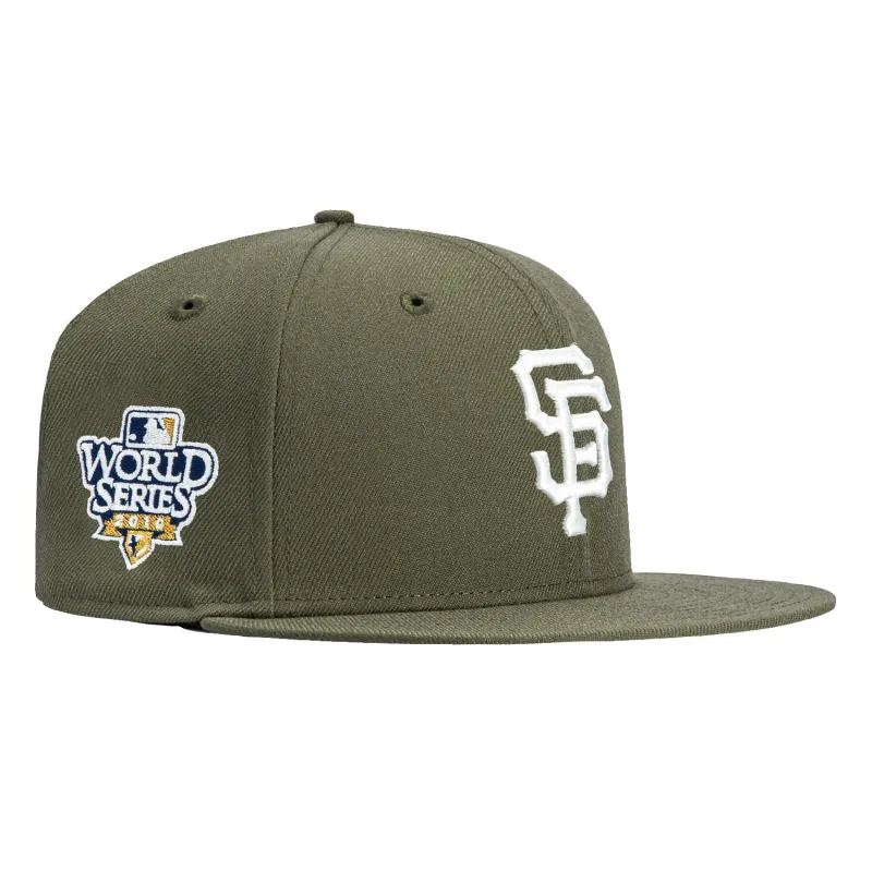 New Era 59Fifty San Francisco Giants 2010 World Series Patch Hat - Olive, Ivory sold by Hat Club