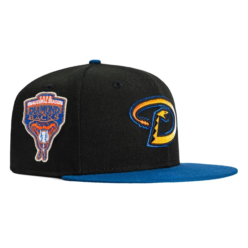 New Era 59Fifty Arizona Diamondbacks Inaugural Patch Gradient D Hat - Black, Royal, Orange sold by Hat Club