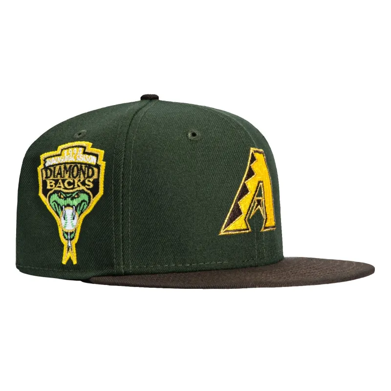 New Era 59Fifty Swarm Pack Arizona Diamondbacks Inaugural Patch Honey Comb Fill A Hat - Green, Brown sold by Hat Club