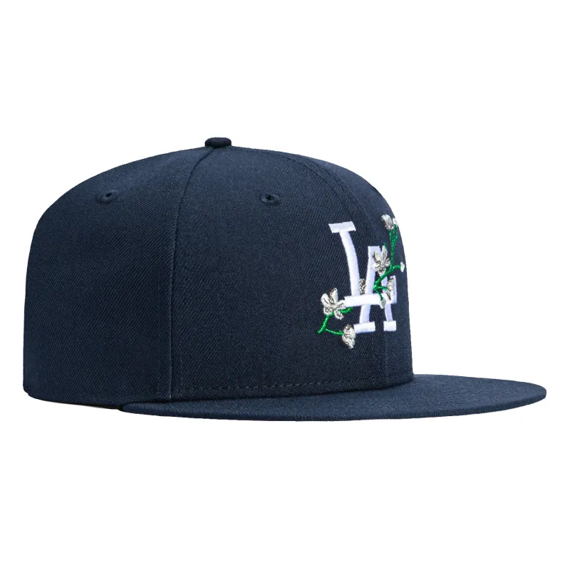 New Era 59Fifty Los Angeles Dodgers Flower Pink UV Hat - Navy sold by Hat Club