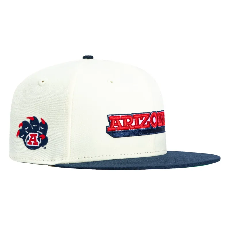 New Era 59Fifty Arizona Wildcats Logo Patch Skyline Word Hat - White, Navy sold by Hat Club