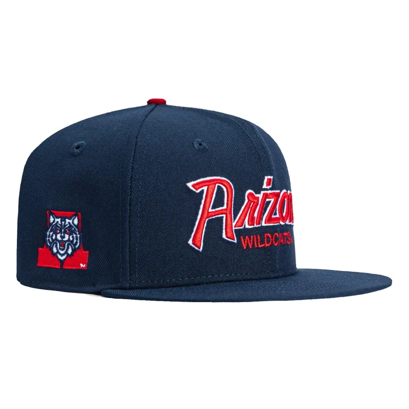 New Era 59Fifty Arizona Wildcats Logo Patch Script Hat - Navy sold by Hat Club