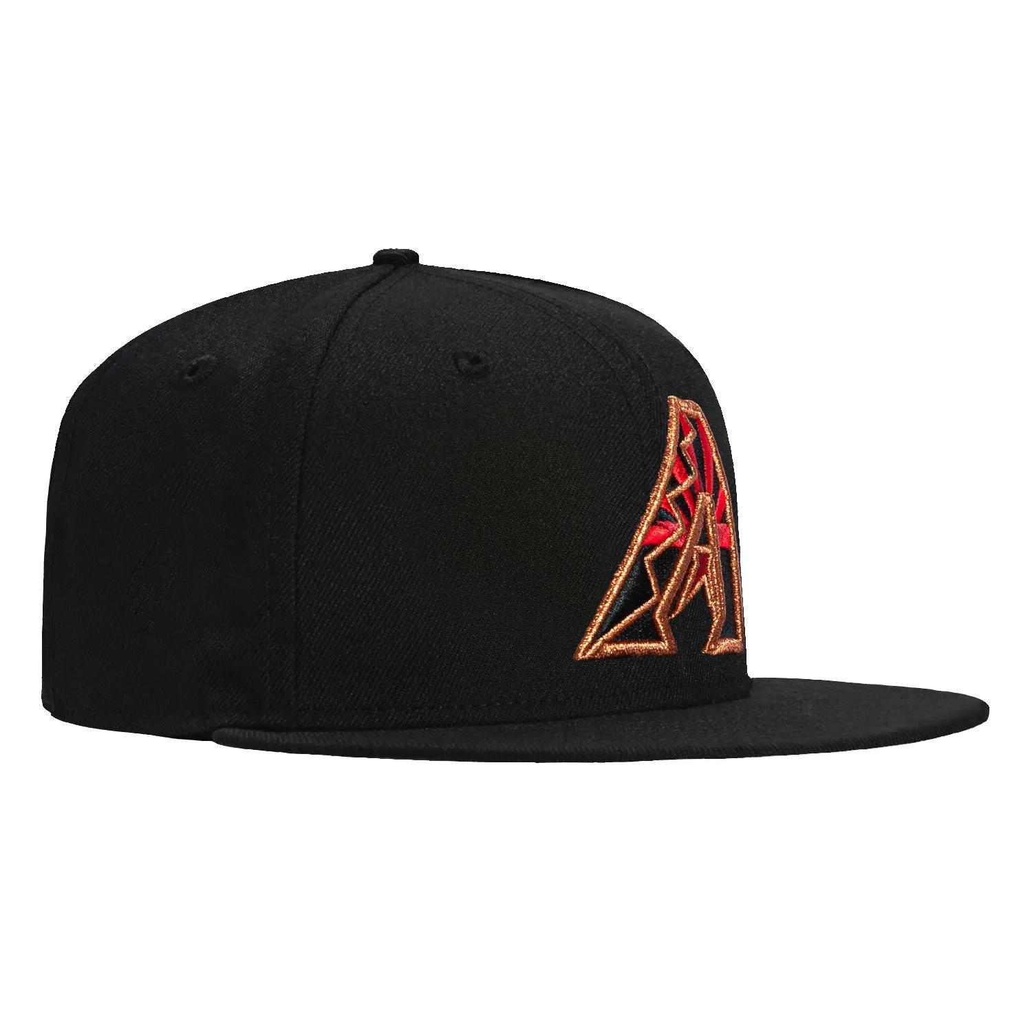 New Era 59Fifty Arizona Diamondbacks A Flag Hat - Black, Red, Metallic Copper sold by Hat Club