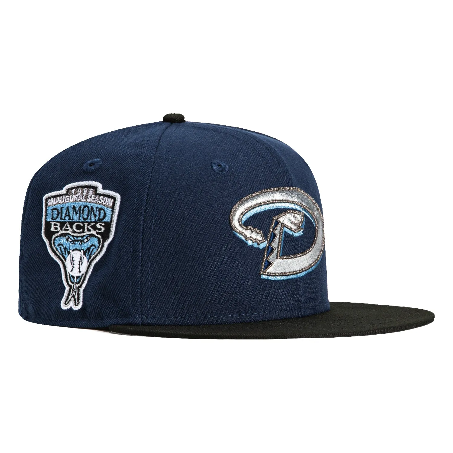 New Era 59Fifty Arizona Diamondbacks Inaugural Patch D Hat - Navy, Black, Metallic Silver sold by Hat Club