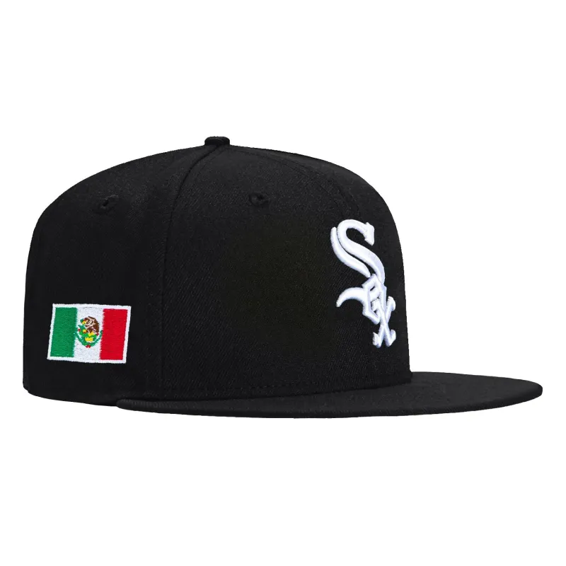 New Era 59Fifty Chicago White Sox Mexico Flag Patch Hat - Black sold by Hat Club