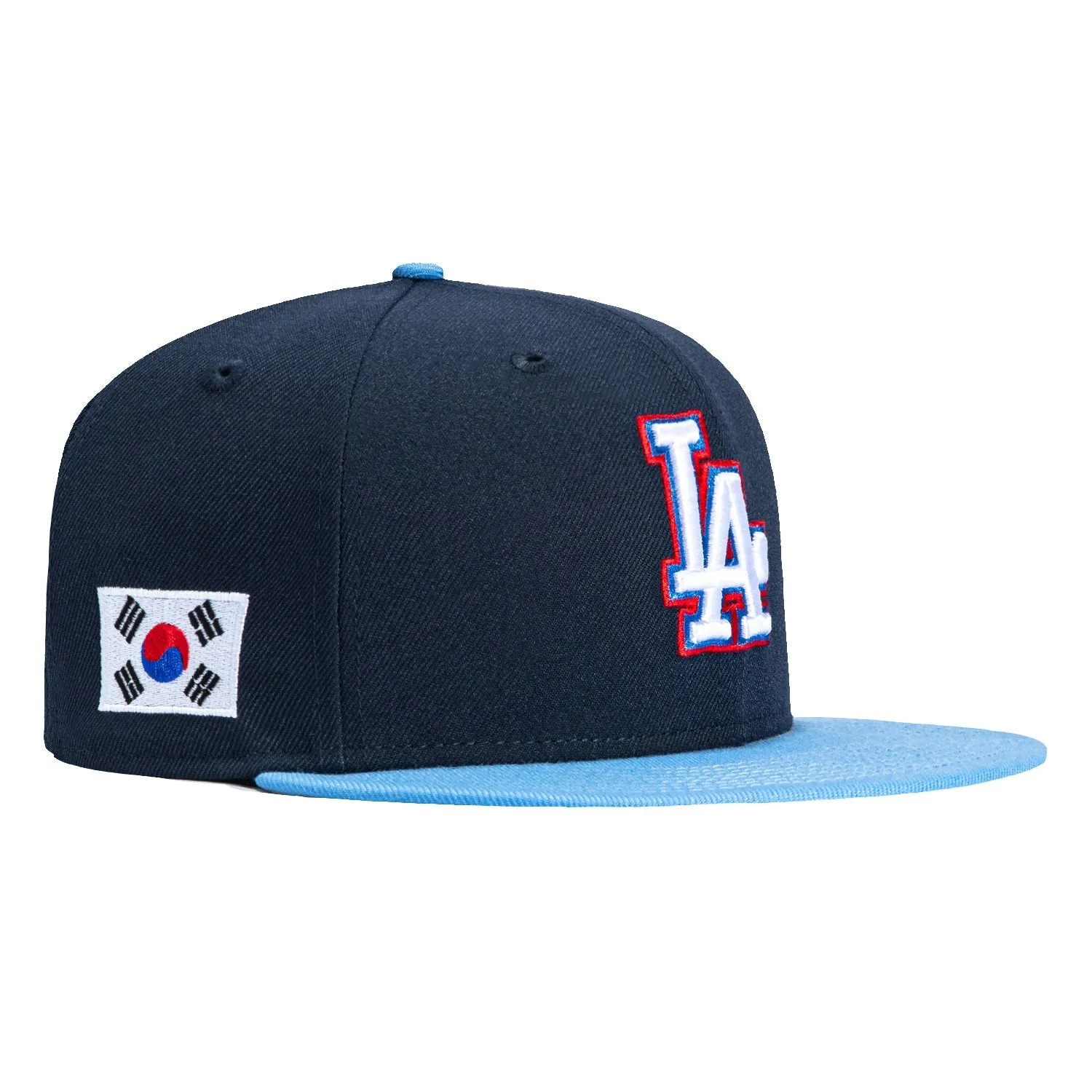 New Era 59Fifty Los Angeles Dodgers Korean Flag Patch Hat - Navy, Light Blue, Red sold by Hat Club