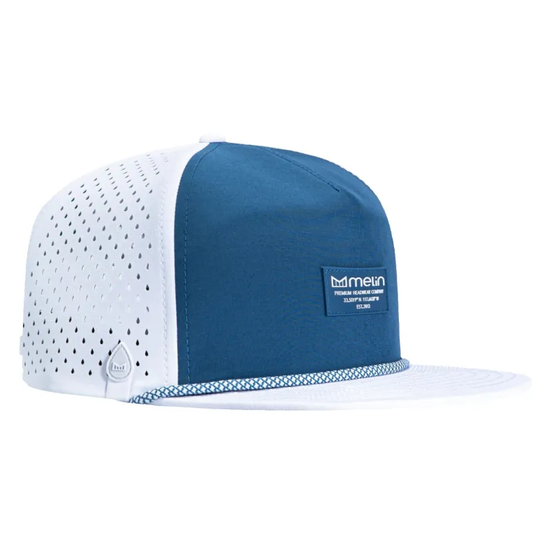 Melin Coronado Brick Hydro Seaport Collection Snapback Hat - Royal, White made by Hat Club
