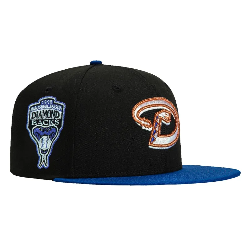 New Era 59Fifty Arizona Diamondbacks Inaugural Patch D Hat - Black, Royal, Pink sold by Hat Club
