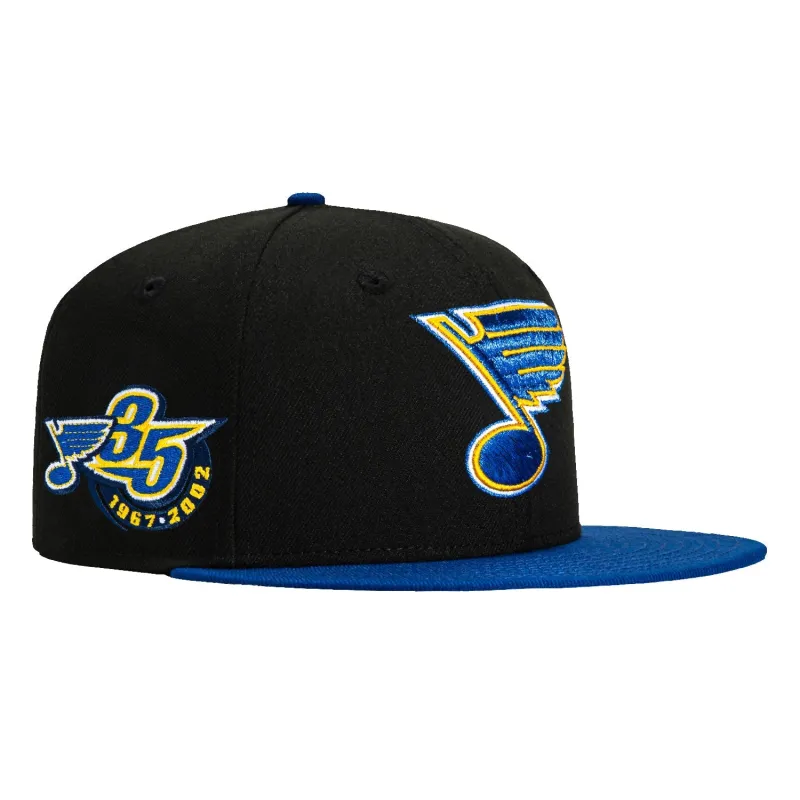 New Era 59Fifty St Louis Blues 35th Anniversary Patch Hat - Black, Royal sold by Hat Club