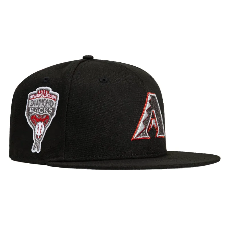 New Era 59Fifty Arizona Diamondbacks Inaugural Patch A Hat - Black, Graphite, Red sold by Hat Club