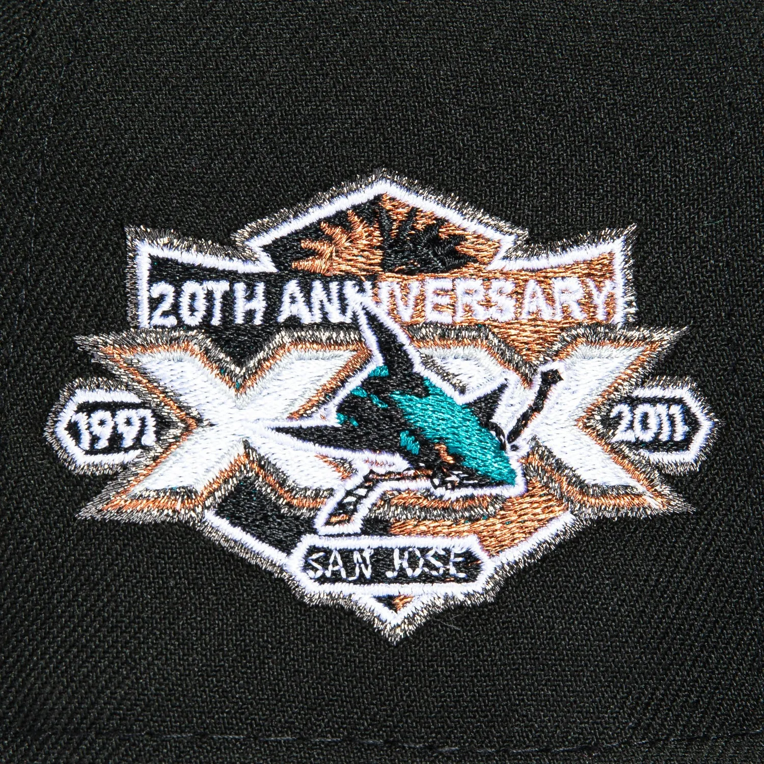 New Era 59Fifty San Jose Sharks 20th Anniversary Patch Hat - Black sold by Hat Club product image thumbnail 5