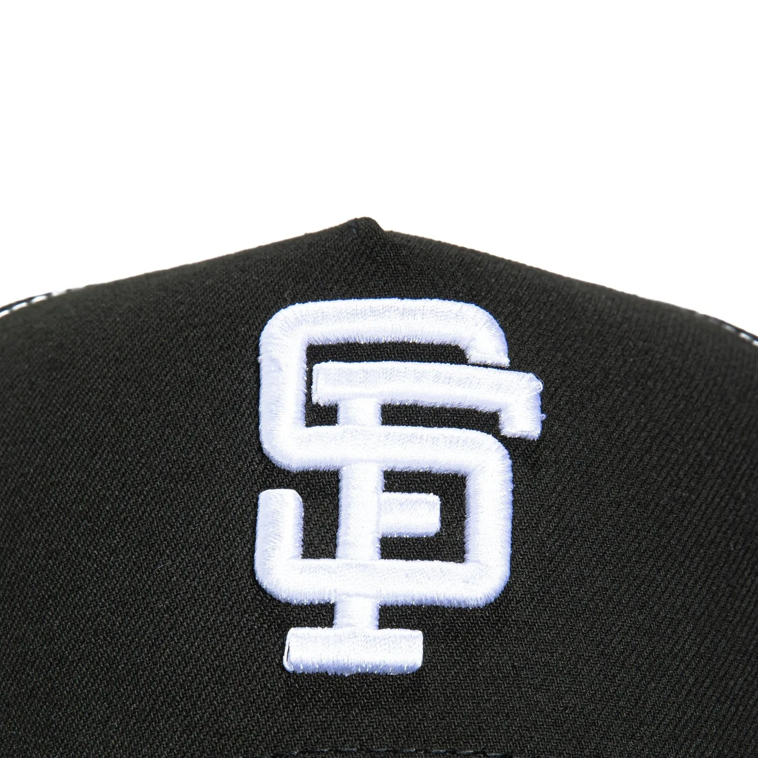 New Era 9Forty A-Frame Contrast Stitch San Francisco Giants Snapback Hat - Black, White sold by Hat Club product image thumbnail 3