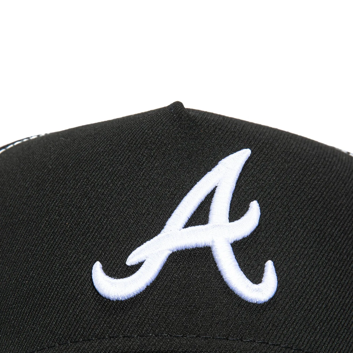 New Era 9Forty A-Frame Contrast Stitch Atlanta Braves Snapback Hat - Black, White sold by Hat Club product image thumbnail 3