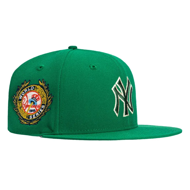New Era 59Fifty Monstera Pack New York Yankees 1949 World Series Patch Hat - Kelly sold by Hat Club