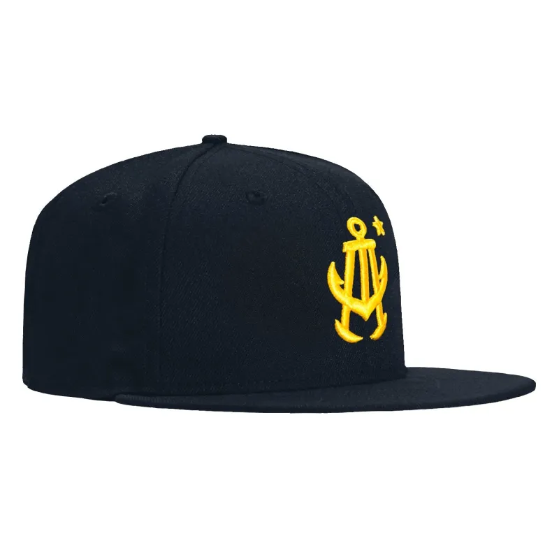 New Era 59Fifty Hillside Goods Anchor Hat - Navy, Gold sold by Hat Club