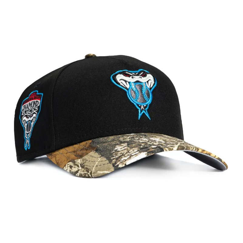 New Era 9Forty A-Frame Arizona Diamondbacks Inaugural Patch Snakehead Snapback Hat - Black, Realtree made by New Era