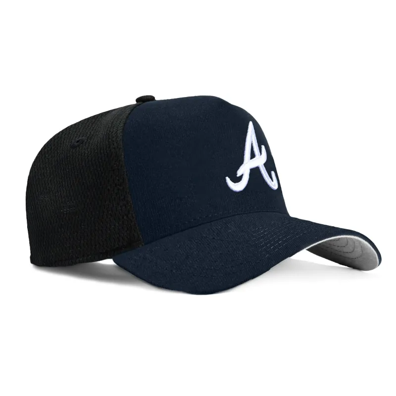 New Era 9Forty A-Frame Atlanta Braves Snapback Hat - Navy, Black sold by Hat Club