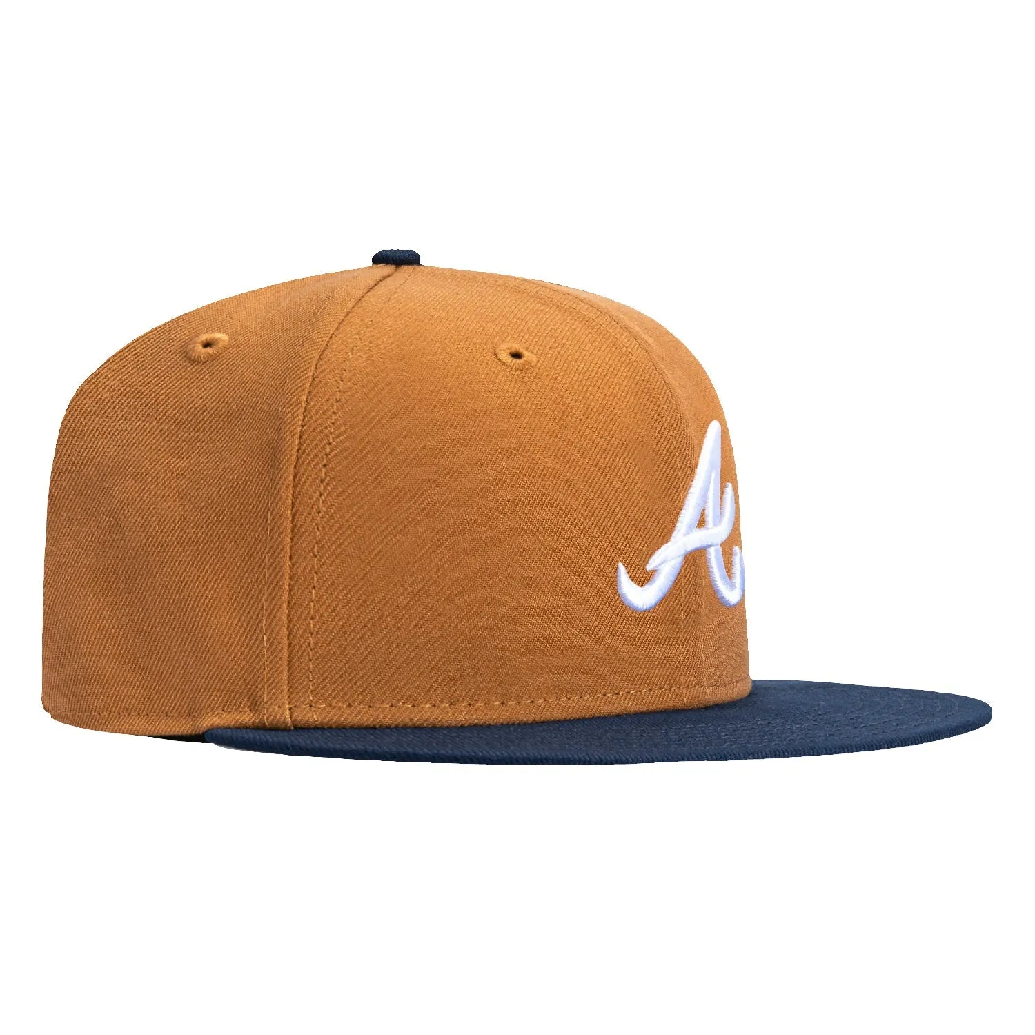 New Era 59Fifty Atlanta Braves Hat - Khaki, Navy sold by Hat Club