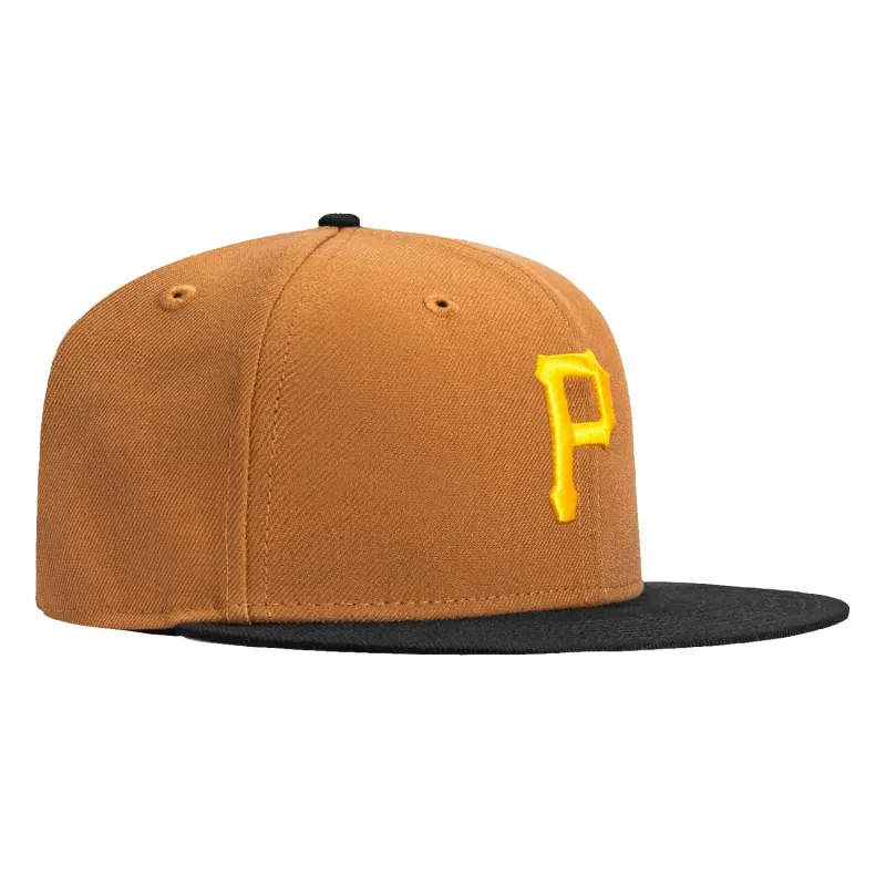 New Era 59Fifty Pittsburgh Pirates Hat - Khaki, Black sold by Hat Club
