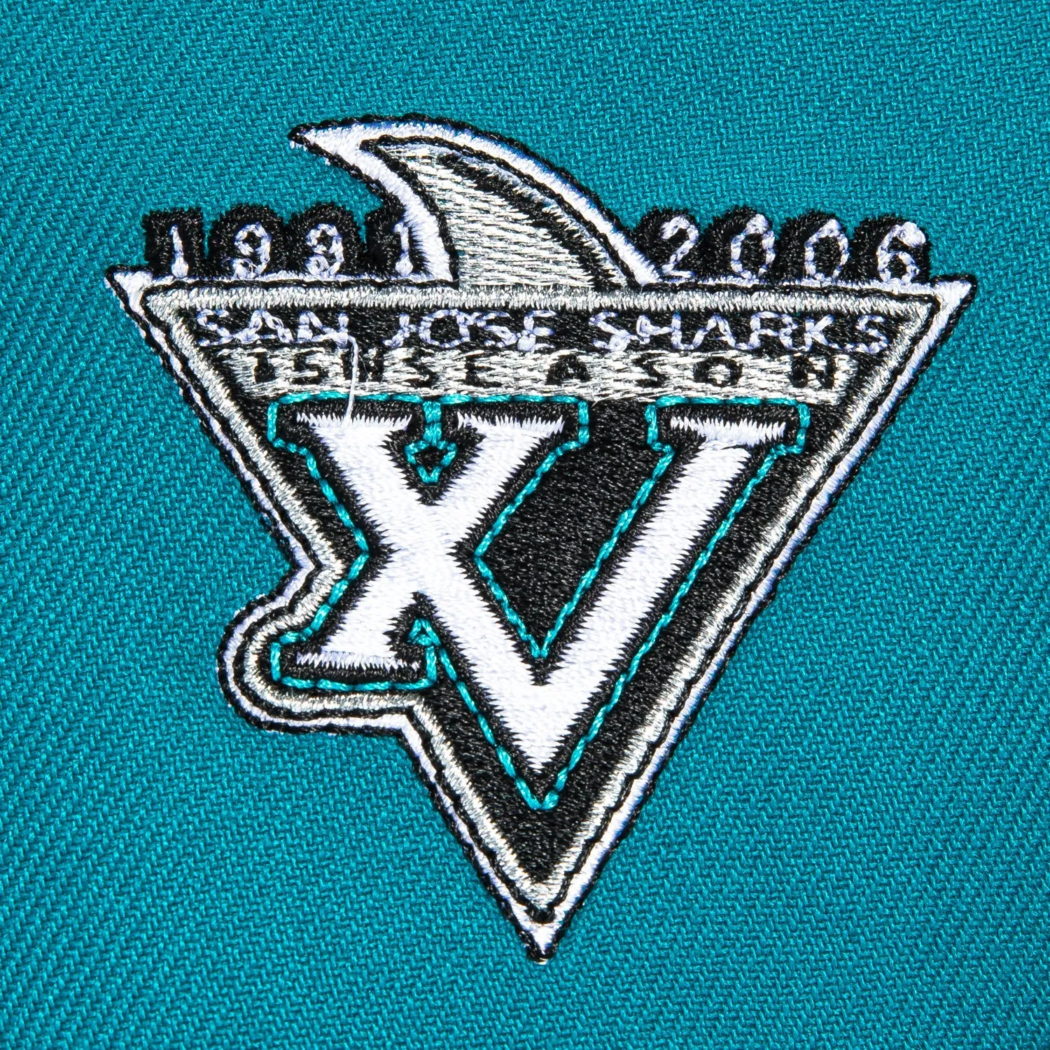 New Era 59Fifty San Jose Sharks 15th Anniversary Patch 1991 Hat - Teal, Black sold by Hat Club product image thumbnail 5