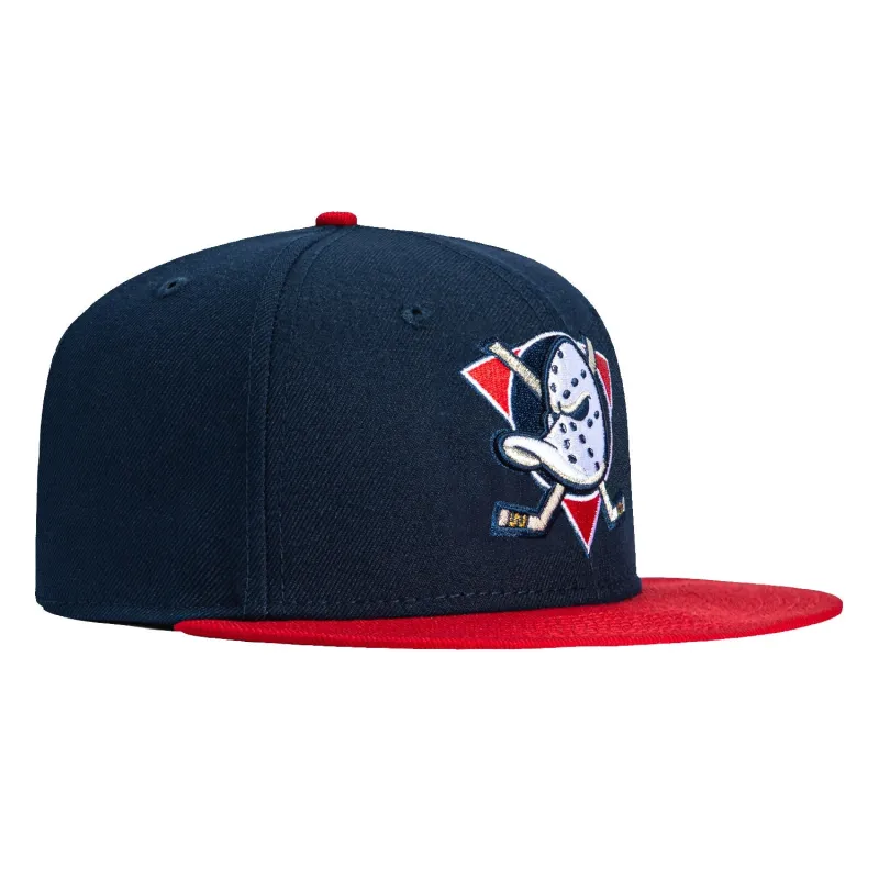 New Era 59Fifty Anaheim Ducks Hat - Navy, Red sold by Hat Club