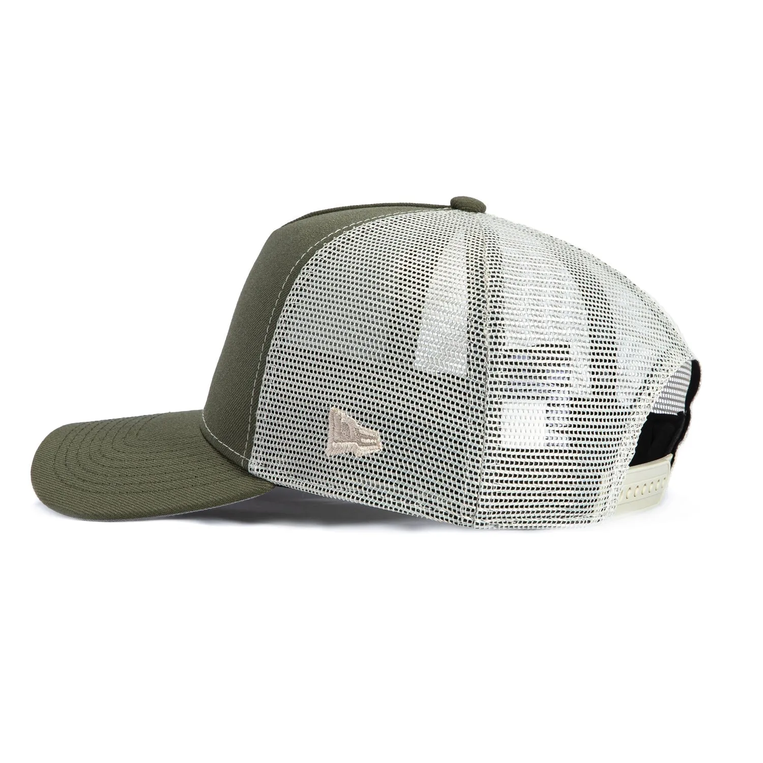 New Era 9Forty A-Frame Atlanta Braves Snapback Trucker Hat - Olive, Stone sold by Hat Club product image thumbnail 2
