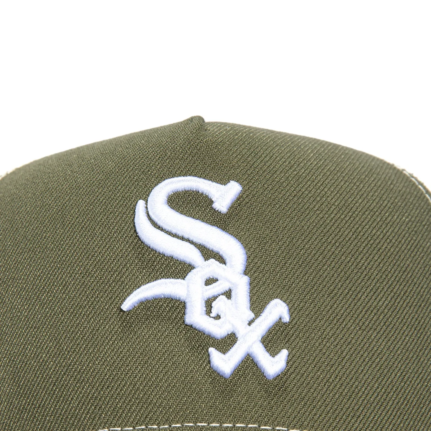 New Era 9Forty A-Frame Chicago White Sox Snapback Trucker Hat - Olive, Stone sold by Hat Club product image thumbnail 3