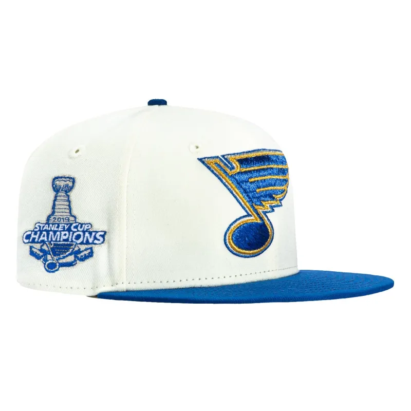 New Era 59Fifty St Louis Blues 2019 Stanley Cup Champions Patch Hat - White, Royal sold by Hat Club