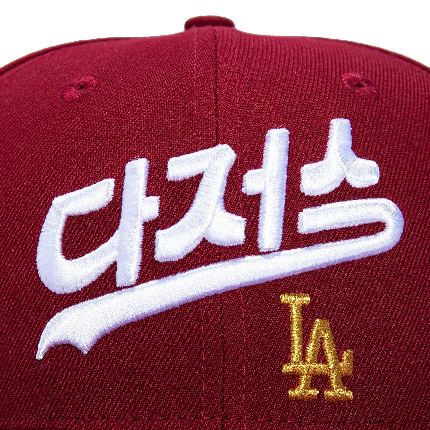 New Era 59Fifty Los Angeles Dodgers Korea Flag Patch Korean Script Hat - Cardinal sold by Hat Club product image thumbnail 4