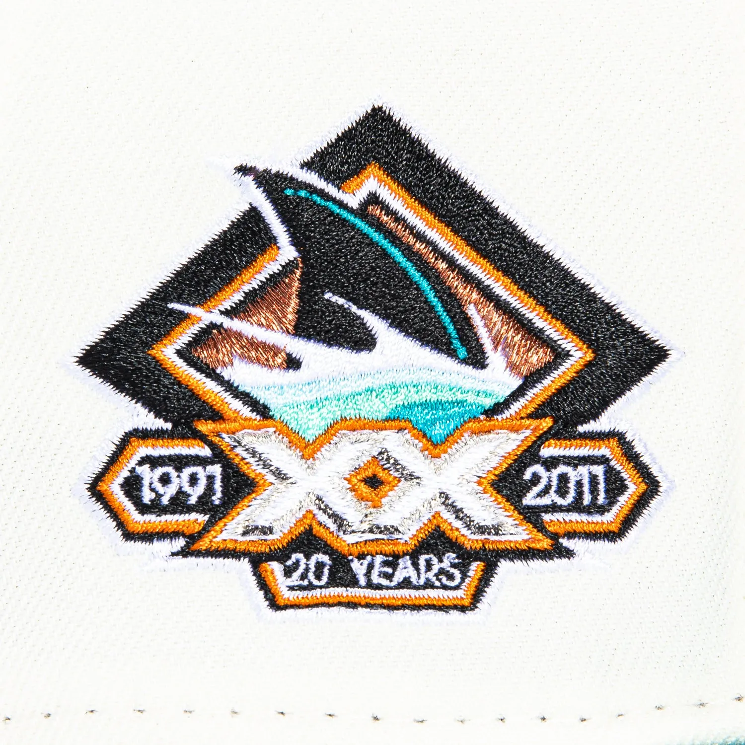 New Era 59Fifty San Jose Sharks 20th Anniversary Patch Hat - White, Teal sold by Hat Club product image thumbnail 5