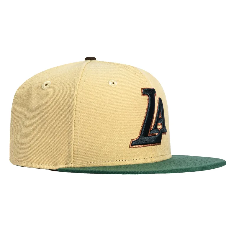New Era 59Fifty Los Angeles Lakers LA Hat - Tan, Green sold by Hat Club