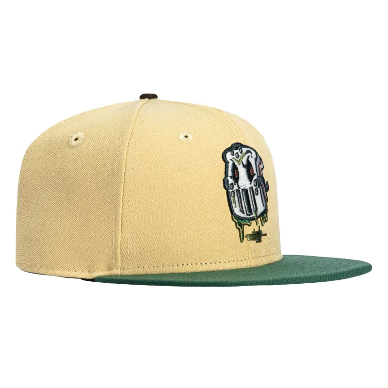 New Era 59Fifty PBJ Anthropomorphic Mask Hat - Tan, Green sold by Hat Club