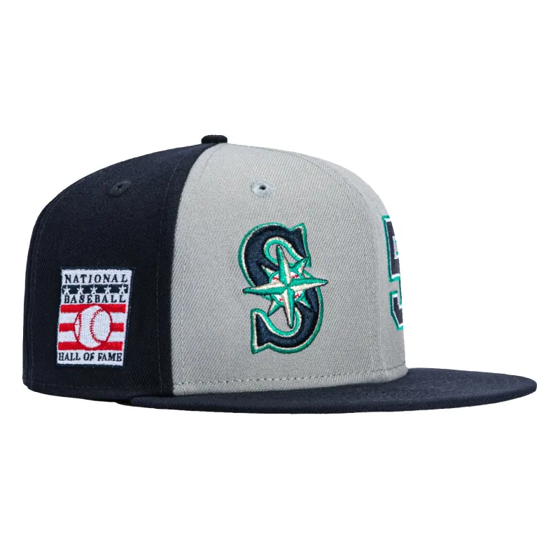 New Era 59Fifty Seattle Mariners Ichiro Suzuki Hall of Fame Jersey Rail Hat - Grey, Navy made by New Era